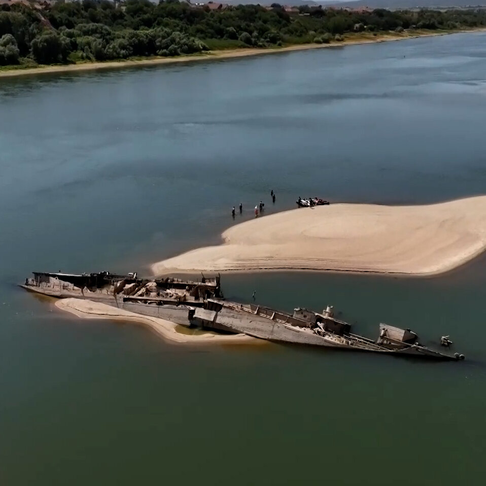 A Drying Danube River Reveals Nazi-Era Vessels, and Hazards of Heat